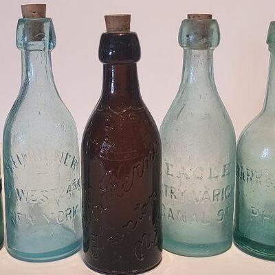 Lot 148: Antique Blob Top Soda Bottles Amber Kerns 