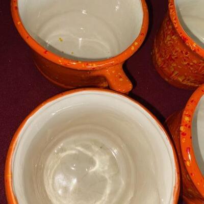 Lot 257 - Vintage Large Orange Coffee Mugs