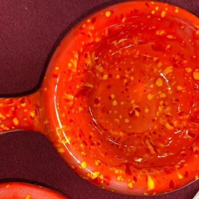 Lot 258 - Vintage orange Soup Bowls