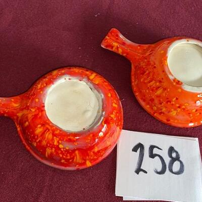 Lot 258 - Vintage orange Soup Bowls
