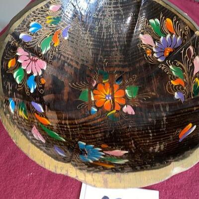 Lot 259 - Wooden Painted Bowl