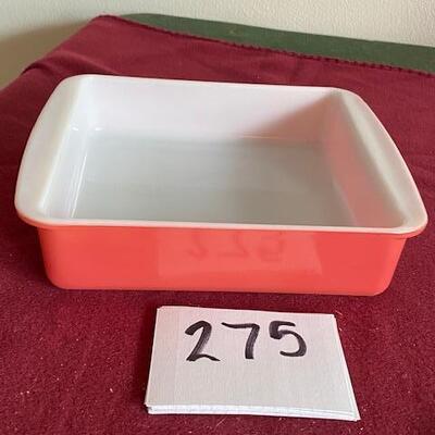 Lot 275 - VIntage Salmon Pink Pyrex Pan