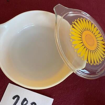 Lot 283- Vintage Pyrex, Sunflower Pattern Bowl with Lid