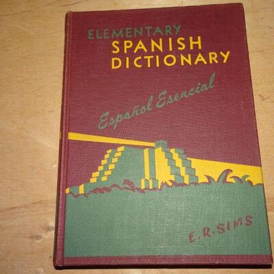 1950 Elementary Spanish Dictionary E.R. Sims 