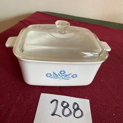 Lot 288 - Corningware Cornflower Pattern dish and lid