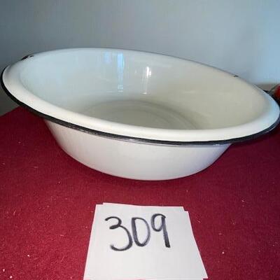 Lot 309 -Vintage Enamelware Pan