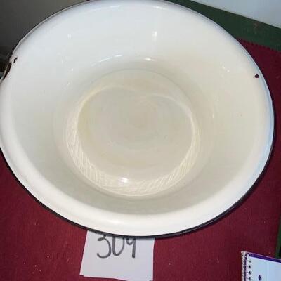 Lot 309 -Vintage Enamelware Pan