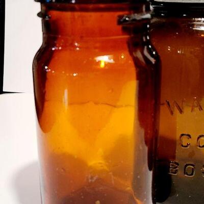 Lot 46: Amber Glass Antique Jars/Bottles