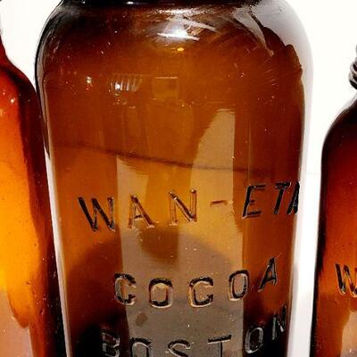 Lot 46: Amber Glass Antique Jars/Bottles