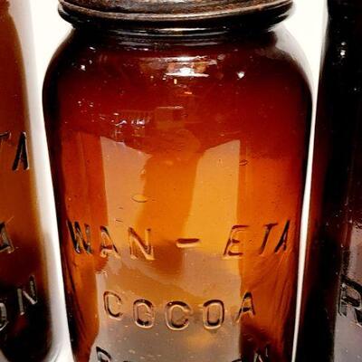 Lot 46: Amber Glass Antique Jars/Bottles