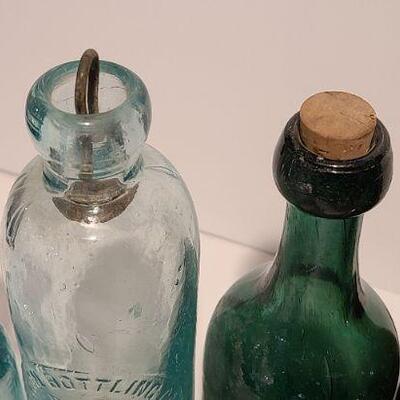 Lot 48: Amber, Green, Aqua Antique Bottles