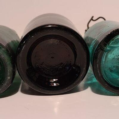 Lot 48: Amber, Green, Aqua Antique Bottles