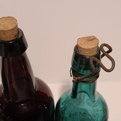 Lot 48: Amber, Green, Aqua Antique Bottles