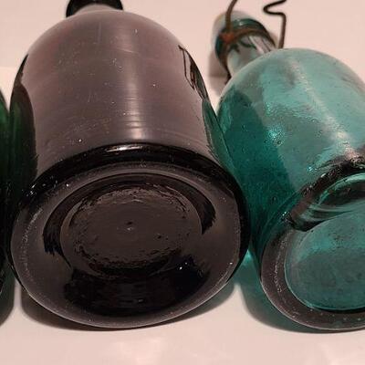 Lot 48: Amber, Green, Aqua Antique Bottles