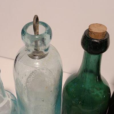 Lot 48: Amber, Green, Aqua Antique Bottles