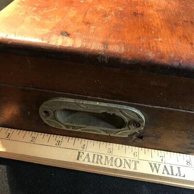 Lot 49A:  Sad Irons Advertising Box and Milk Glass Jars