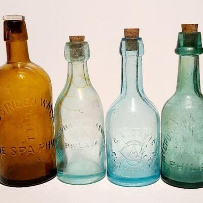 Lot 49B: Rare Spa bottle,  Amber Swirls Dyottville, McCrudden Glassworks 