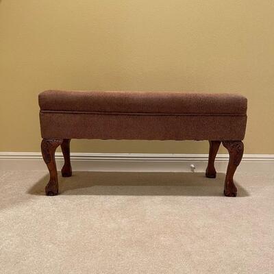 Traditional Upholstered Cedar Lined Storage Bench