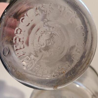 Lot 187A: 3 pieces incl. a Gallon sized 1898 AG Smalley Glass Tin Top Milk Bottle 
