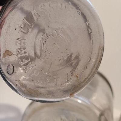 Lot 187A: 3 pieces incl. a Gallon sized 1898 AG Smalley Glass Tin Top Milk Bottle 