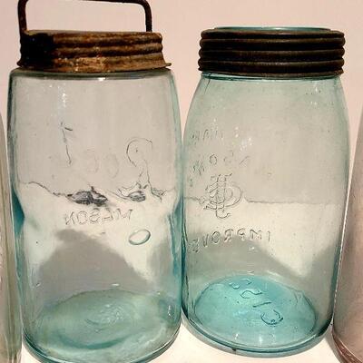 Lot 190A:  Antique Dairy Bottles, Root Masons, Clayton NJ Mason Jars White House and More