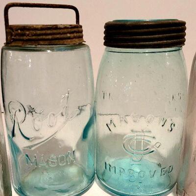 Lot 190A:  Antique Dairy Bottles, Root Masons, Clayton NJ Mason Jars White House and More