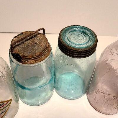 Lot 190A:  Antique Dairy Bottles, Root Masons, Clayton NJ Mason Jars White House and More