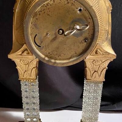 Lot 172: Art Deco Cast Iron and Crystal clock