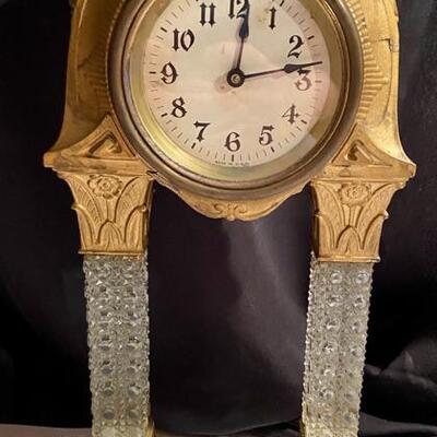 Lot 172: Art Deco Cast Iron and Crystal clock