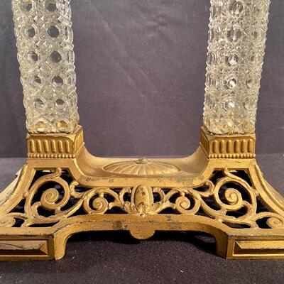 Lot 172: Art Deco Cast Iron and Crystal clock