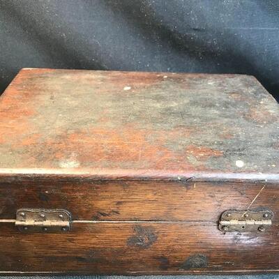 Lot 192:  Ephemera in Antique Seed Box. 