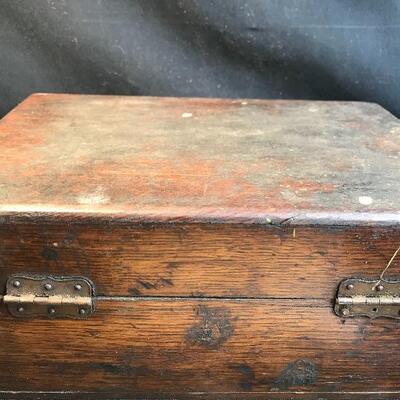 Lot 192:  Ephemera in Antique Seed Box. 