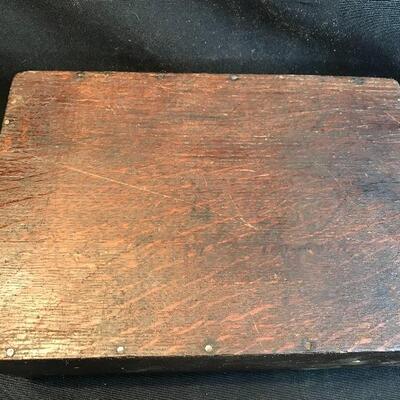 Lot 192:  Ephemera in Antique Seed Box. 