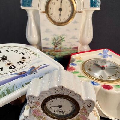 Lot 174: Vintage Porcelain clocks 