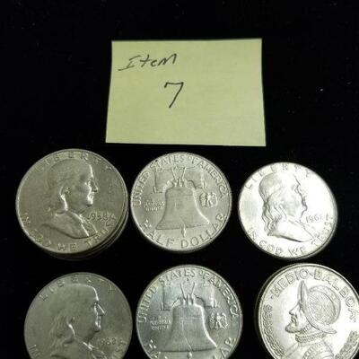 Item (7) Mixed Silver Half-dollars