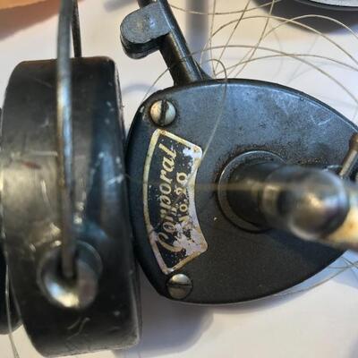 Lot 200:  Vintage Fishing Reels, Lures & Bell