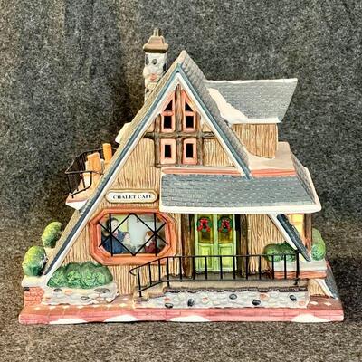 LOT 55  CERAMIC SNOW COVERED CAFE CHALET HOUSE 