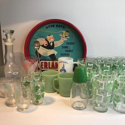 Lot 204:  Erlanger Beer Tray, Jadite and More