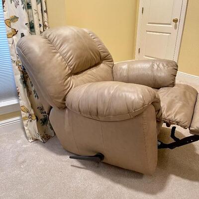 Taupe Leather Recliner/Rocker