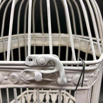Vintage White Metal Birdcage 