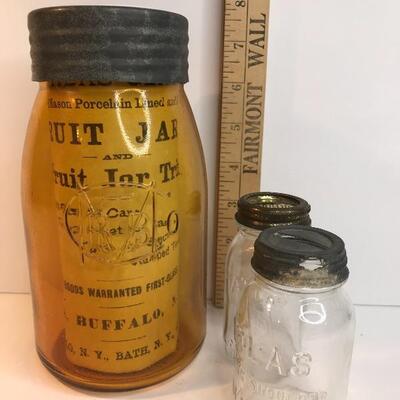 Lot 216:  Antique Advertising Banks & Fruit Jars