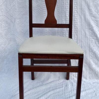 Vintage Pair of Wood Stakmore Padded Seat Folding Chairs YD#020-1220-00017