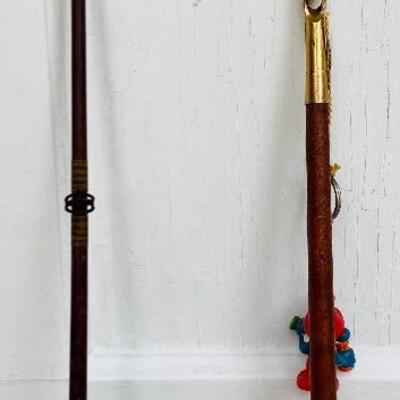 Lot 189: Vintage Fishing Rods/Large Brass Reel