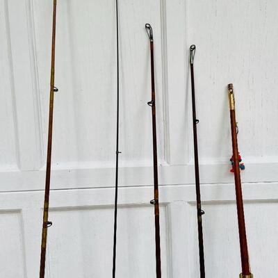 Lot 189: Vintage Fishing Rods/Large Brass Reel
