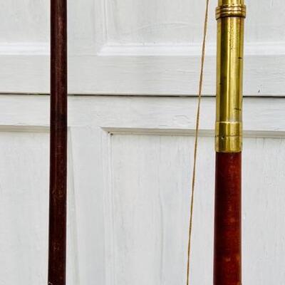 Lot 189: Vintage Fishing Rods/Large Brass Reel