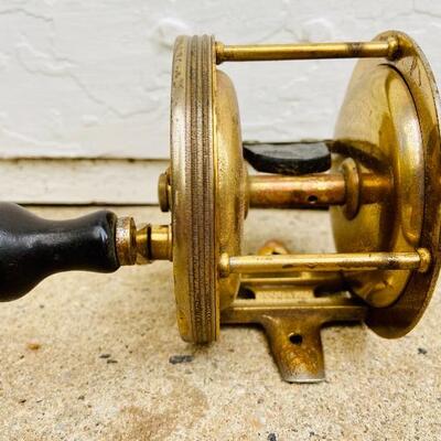 Lot 189: Vintage Fishing Rods/Large Brass Reel