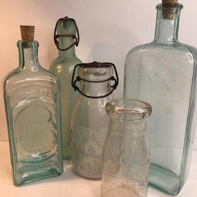Lot 226: Kilmers Swamp Root Bottle, Irridescent Green Blob top and More