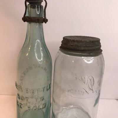 Lot 228A:  Antique Jars (Drey Mason, Schuster Soda, Easy Vacuum, Mason)