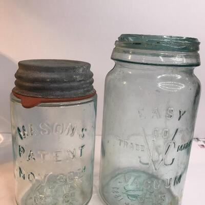 Lot 228A:  Antique Jars (Drey Mason, Schuster Soda, Easy Vacuum, Mason)