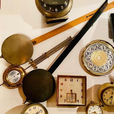 Lot 232: Ships Clock, Clock Parts and More